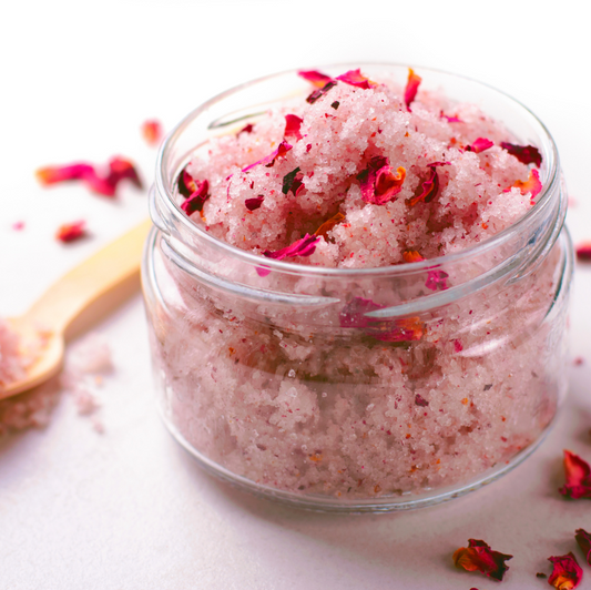 Exfoliant naturel aux fleurs réalisé lors d’un atelier pour adultes MA Création Écolo