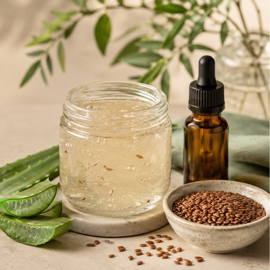 Gel de lin présenté lors d’un atelier scientifique MA Création Écolo sur la viscosité et l’extraction