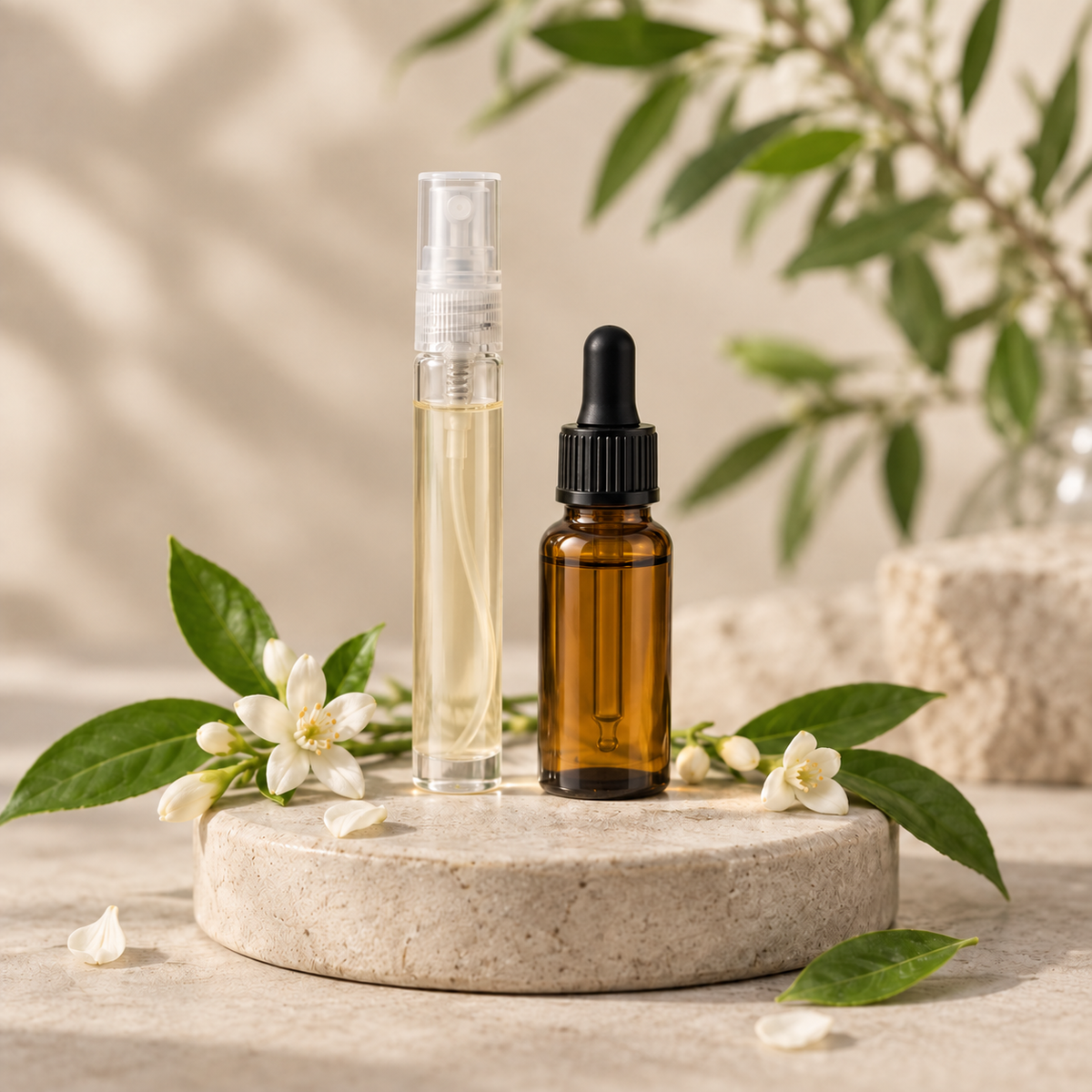 Sérum et brume visage réalisés lors d’un atelier de soins naturels MA Création Écolo